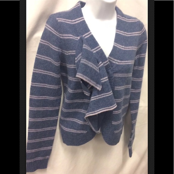 MARC JACOBS Lambswool Striped Ruffle Front Blue - Picture 3 of 8
